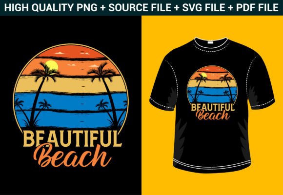 Beautiful Summer Beach Graphics & T-Shirt Designs