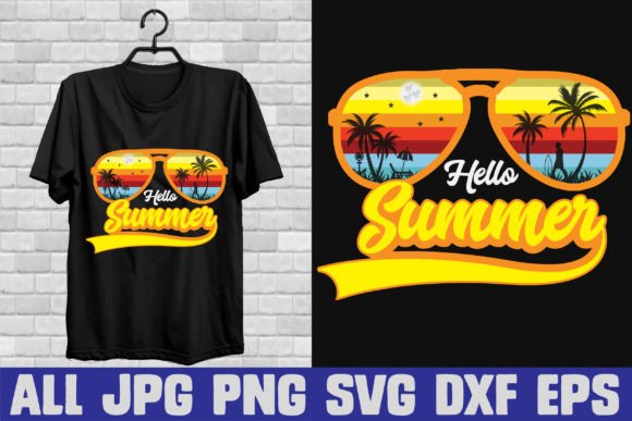 Hello Summer Graphics for T-Shirt Designs