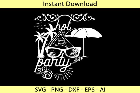 Hot Summer Party Graphics for T-Shirt Designs