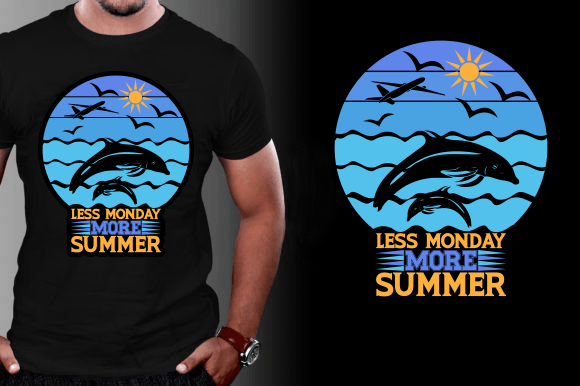 Less Monday More Summer Graphics for T-Shirt Designs