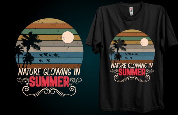 Nature Glowing in Summer T-Shirt Design Graphics Review
