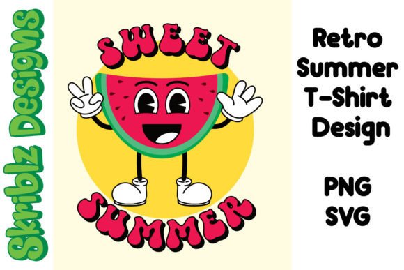 Retro Sweet Summer Watermelon Graphics for T-Shirt Designs