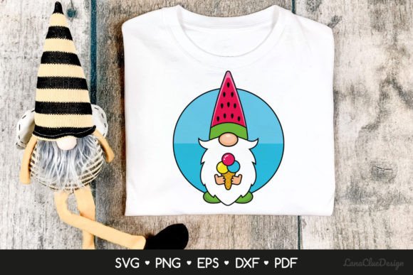 Summer Gnome with Icecream SVG: Graphics & T-Shirt Designs