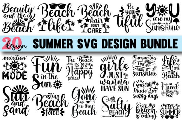 Summer SVG Bundle Graphics for T-Shirt Designs