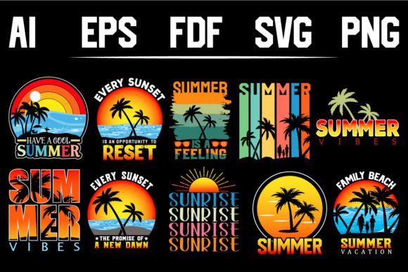 Summer T-Shirt Design Bundle 10 Graphics Review