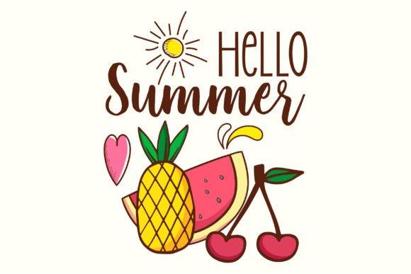 Summer T-shirt with Fruits Graphics & Print Templates