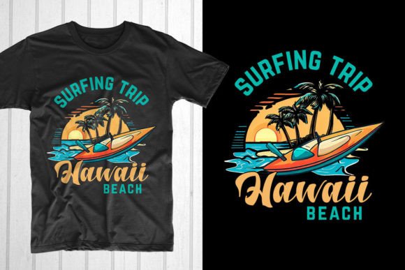 Surfing Trip Hawaii Graphics for T-Shirt Designs