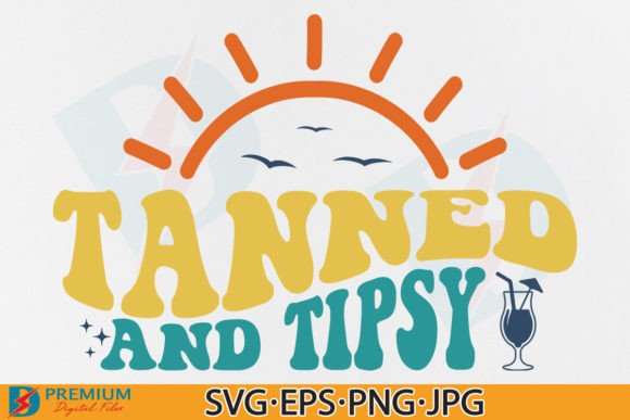 Tanned and Tipsy SVG: Summer Graphics & T-Shirt Designs